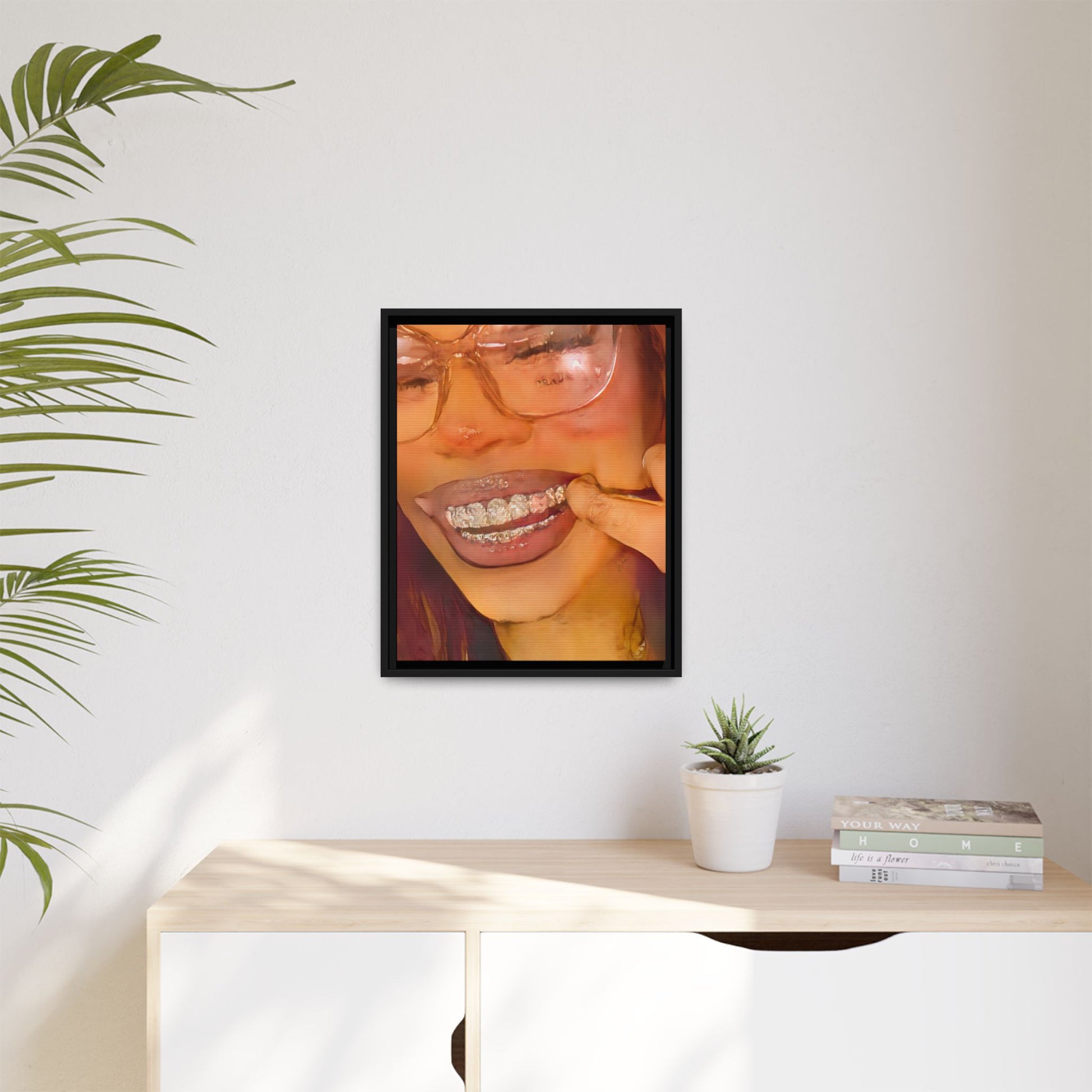 “Princess Grillz” Framed Canvas - Work Of Art Co