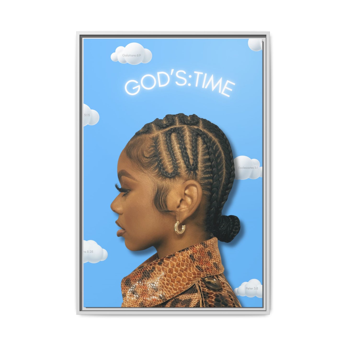 J Love “God’s Time” Framed Canvas - Work Of Art Co