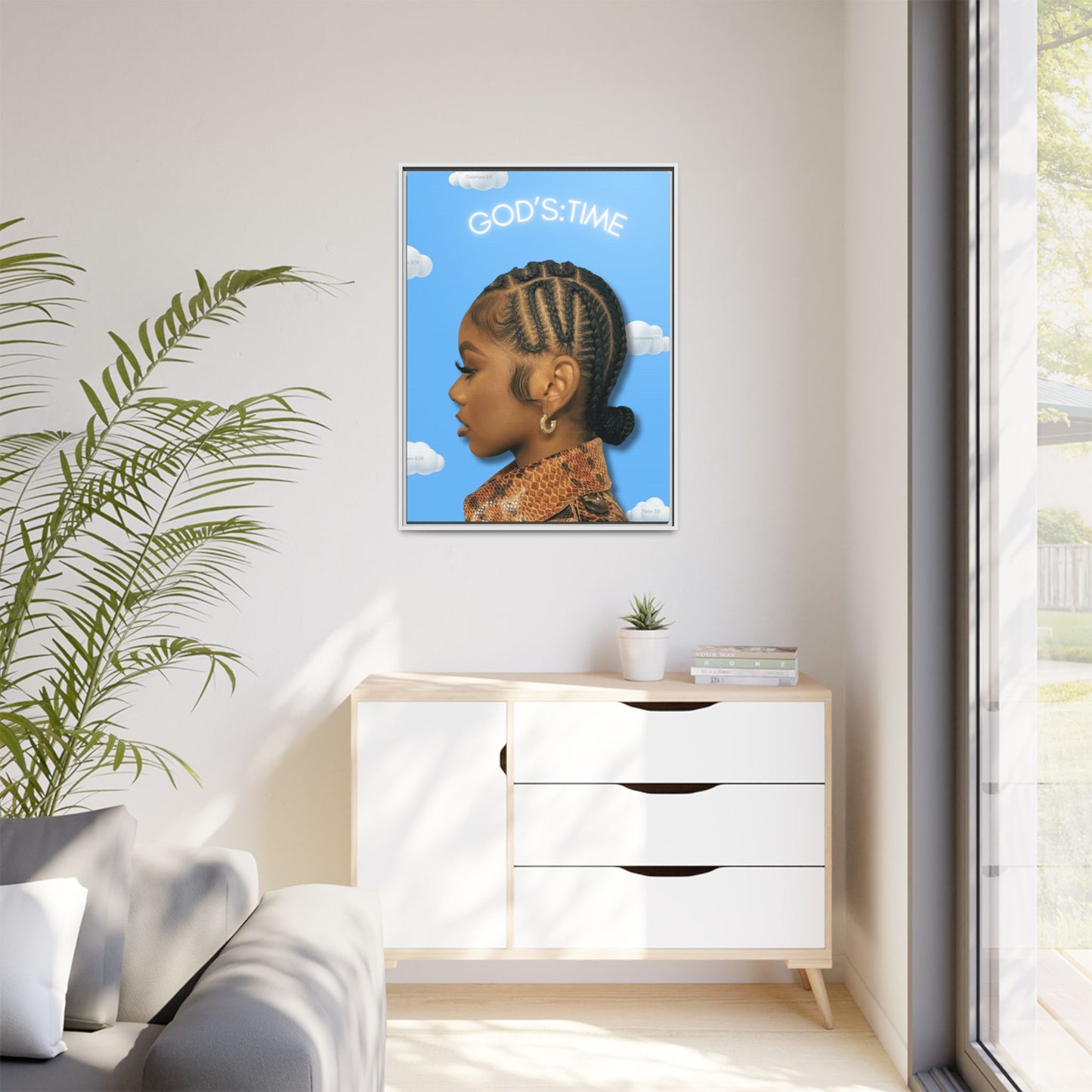 J Love “God’s Time” Framed Canvas - Work Of Art Co