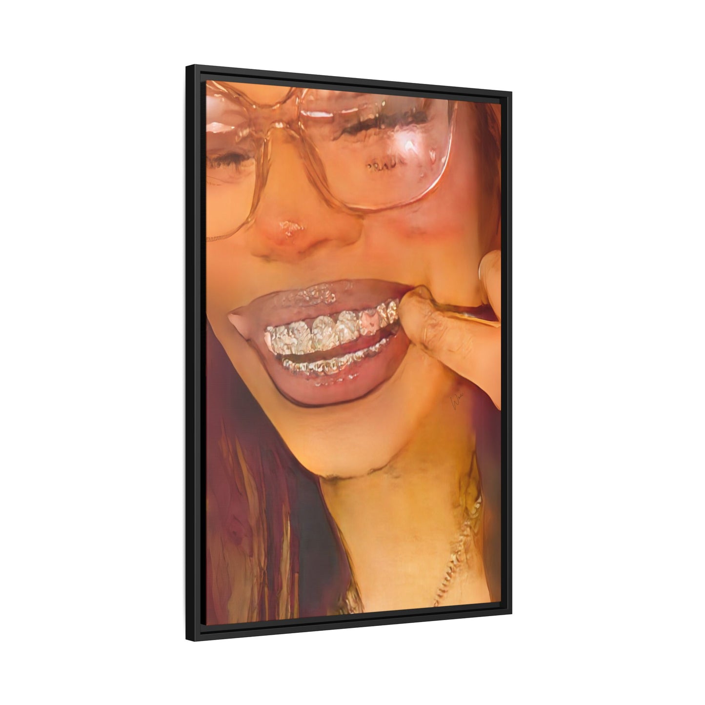 “Princess Grillz” Framed Canvas - Work Of Art Co