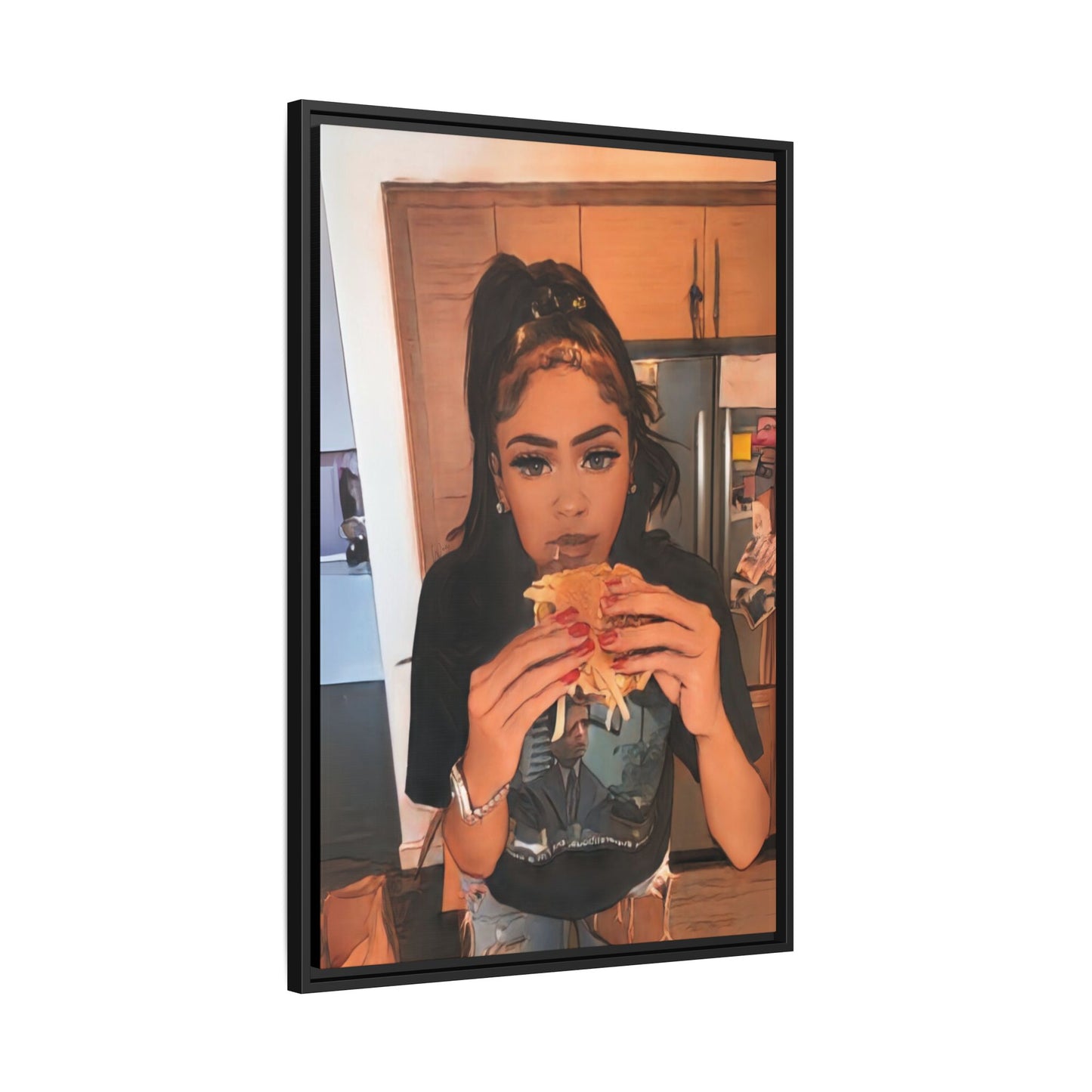 “Burgers & Baddies” Framed Canvas - Work Of Art Co